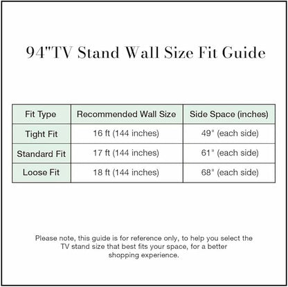POVISON Fully-Assembled Mid Century Modern TV Stand for 75+ inch TV, Sliding Door Entertainment Center with Storage, Wood TV Console, Media Console for Living Room Bedroom(Black, 94.49")