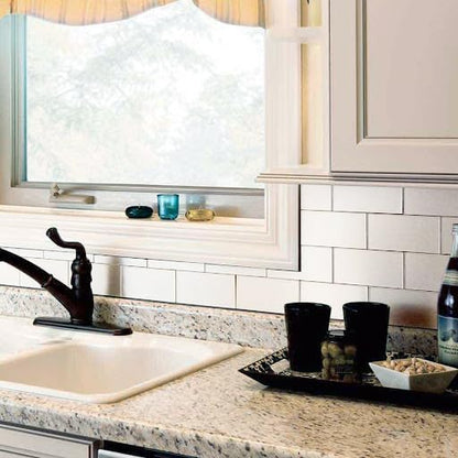 AULIGET 3" x 6" Subway Tile Peel and Stick Backsplash, Thick PVC Stick on Wall Tiles (100, Brush Aluminum)