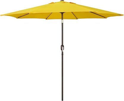 Blissun 9' Outdoor Patio Umbrella, Outdoor Table Umbrella, Yard Umbrella, Market Umbrella with 8 Sturdy Ribs, Push Button Tilt and Crank