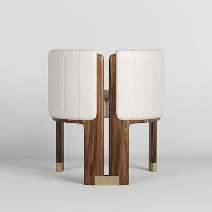 Velvet Fluted Accent Chair for Living Room with Wood Frame, High Resilience Foam, Elegant Modern Armchair (White)