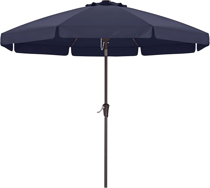 ABCCANOPY 10ft Scalloped Patio Umbrella, Outdoor Table Umbrella with Tilt and Crank, Fiberglass Ribs Deck Umbrella for Patio, Pool, Garden, Picnic (Navy Blue)