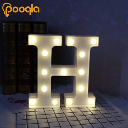 Pooqla LED Marquee Letter Lights Sign, Light Up Alphabet Letter for Home Party Wedding Decoration H