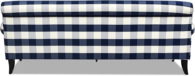 Jennifer Taylor Home Alana Lawson Three-Cushion Tightback Sofa, Blue Lattice Woven