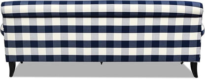 Jennifer Taylor Home Alana Lawson Three-Cushion Tightback Sofa, Blue Lattice Woven