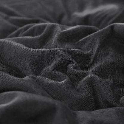 CLOTHKNOW Black Velvet Twin/Twin XL Comforter Set 3Pcs Black Bedding Comforter Sets Fluffy Soft Cozy Black Comforter with 2 x Pillowcases