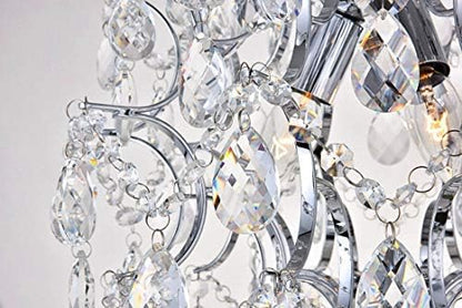 Bestier Modern Pendant Chandelier Crystal Raindrop Lighting Ceiling Light Fixture Lamp for Dining Room Bathroom Bedroom Livingroom entryway 3 E12 Bulbs Required D16 in x H18 in