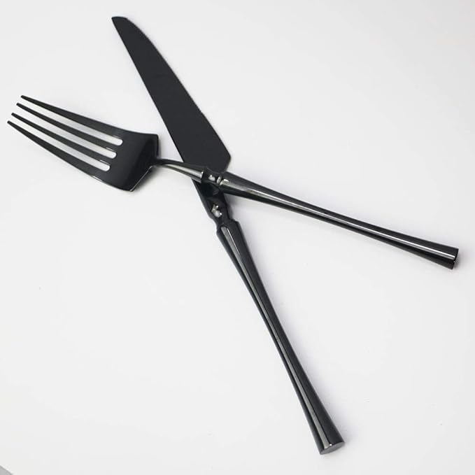 JASHII 20-piece 18/10 Stainless Steel Black Flatware/Cutlery/ Set Service for 4 Person, Include Knife/Fork/Spoon, Mirror Polished (Black)