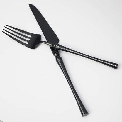 JASHII 20-piece 18/10 Stainless Steel Black Flatware/Cutlery/ Set Service for 4 Person, Include Knife/Fork/Spoon, Mirror Polished (Black)