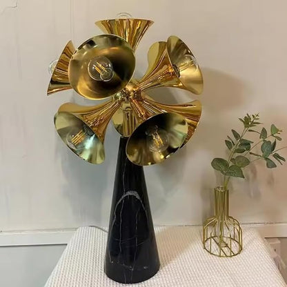 Nova Botti Inspired Marble Table Lamp with Iron Base | E27 Socket | 2700k Soft Warm Light | Elegant, Durable Design for Living Room, Bedroom, & Office Decor with Energy Efficient - Gold