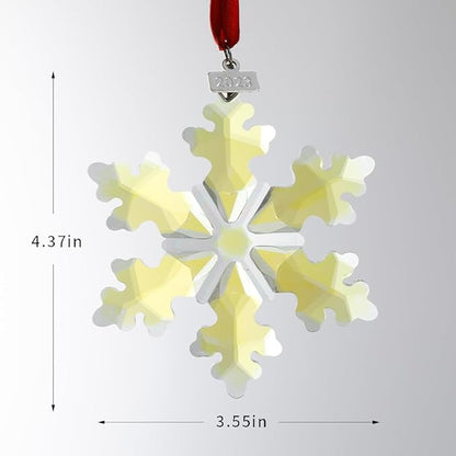 2023 Edition Crystal Snowflake Ornament Christmas Tree Ornament Home Decor Gift (23-Set of 2-Colorful)