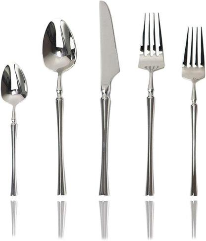 JASHII 20-piece 18/10 Stainless Steel Silver Flatware/Cutlery/ Set Service for 4 Person, Include Knife/Fork/Spoon, Mirror Polished (Silver)