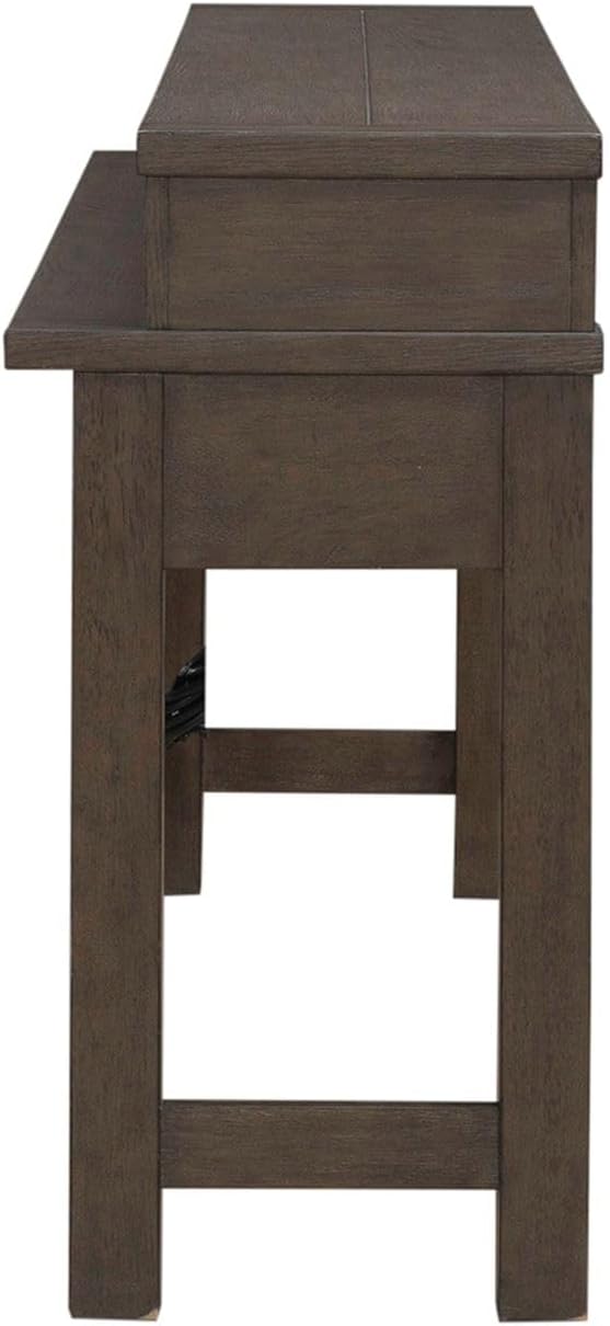 Liberty Furniture Cascade Falls Living Room Console Bar Table with Charging Station - Satin Espresso