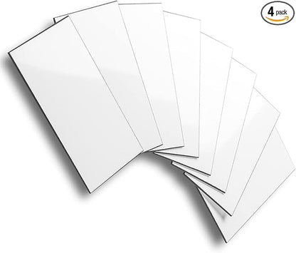 AULIGET Thick PVC Peel and Stick Backsplash, Polished White Subway Tile Peel and Stick Wall Tiles, Pack of 4