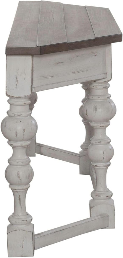 Liberty Furniture River Place Accent Console Table - Riverstone White & Tobacco Wood