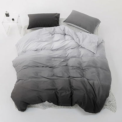 CLOTHKNOW Gray White Full Size Comforter Sets Grey Gradient Bedding Gray Bed Full Gray 3Pcs Gray Full Gradient Gray
