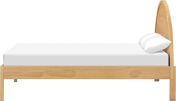 Babyletto Bondi Full Size Bed Frame - GREENGUARD Gold Certified - Full Size Platform Frame with Arched Headboard - Universal Mattress Fit - No Box Spring Needed - Durable Bedroom Furniture - Honey