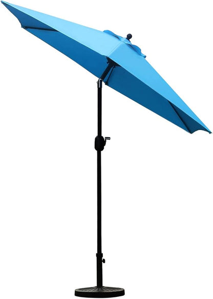 Sunnyglade 7.5' Patio Umbrella Outdoor Table Market Umbrella with Push Button Tilt/Crank, 6 Ribs (Blue)