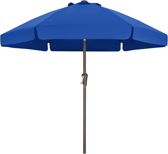 ABCCANOPY 7.5ft Scalloped Patio Umbrella, Outdoor Table Umbrella with Tilt and Crank, Fiberglass Ribs Deck Umbrella for Patio, Pool, Garden, Picnic (Royal Blue)