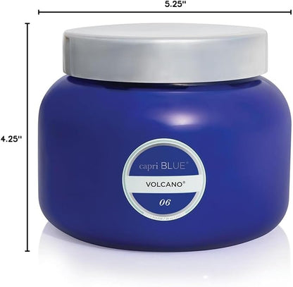Capri Blue Volcano Scented Candles - Luxury Three Wick Candles for Home Scented with Tropical Fruit & Sugared Citrus - Soy Wax Blend - Large Blue Color (28 oz)