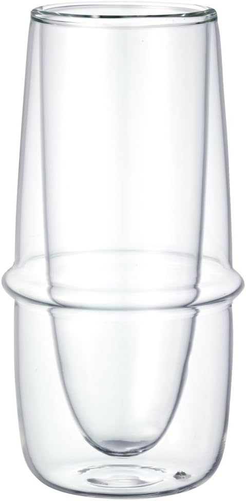 KINTO 23109 KRONOS Double Wall Champagne Glass, 5.3 fl oz (160 ml), Heat-resistant Glass, Microwave and Dishwasher Safe