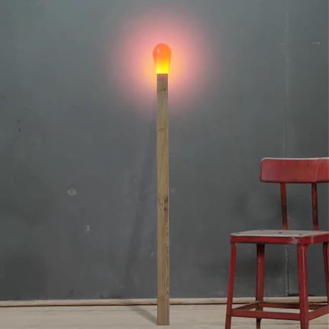 Sparkle LED Floor Lamp | Real Wood & PVC Design | 3000K Warm Glow | E12/E26 Bulb Compatible | Modern & Rustic Living Room Bedroom Office Lighting | Minimal Assembly