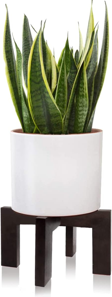 Gendral Forwepup Plant Stand Indoor Outdoor, Mid Century Plant Stand for Indoor Plants, Wood Modern Plant Holder Rattan Flower Plant stool, Low Short Boho Rustic Planter Stand, Fit 5-15 Inch Pot…