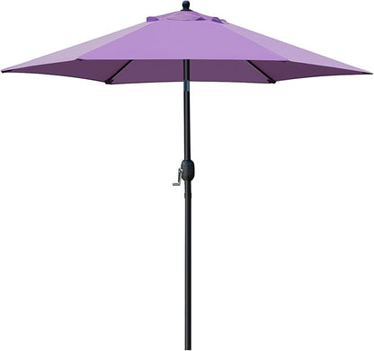 Sunnyglade 7.5' Patio Umbrella Outdoor Table Market Umbrella with Push Button Tilt/Crank, 6 Ribs (Purple)