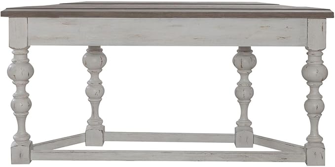 Liberty Furniture River Place Accent Console Table - Riverstone White & Tobacco Wood