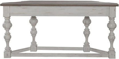 Liberty Furniture River Place Accent Console Table - Riverstone White & Tobacco Wood