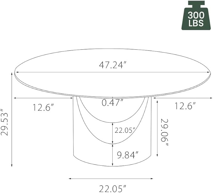 POVISON Round Dining Table, 47" Matte White Sintered Stone Top Dining Table with Bronze Carbon Steel Pedestal, Modern Dining Room Table for Kitchen, Living Room (Table Only)