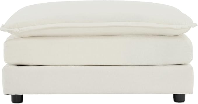 SoarFlash Chenille Sectional Sofa Ottoman,White