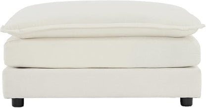 SoarFlash Chenille Sectional Sofa Ottoman,White