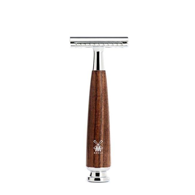 MÜHLE RYTMO 4-piece Pure Badger Double Edge Safety Razor (Closed Comb) Shaving Set For Men - Perfect for Every Day Use, Barbershop Quality Close Smooth Shave