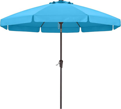 ABCCANOPY 11ft Scalloped Patio Umbrella, Outdoor Table Umbrella with Tilt and Crank, Fiberglass Ribs Deck Umbrella for Patio, Pool, Garden, Picnic (Turquoise)