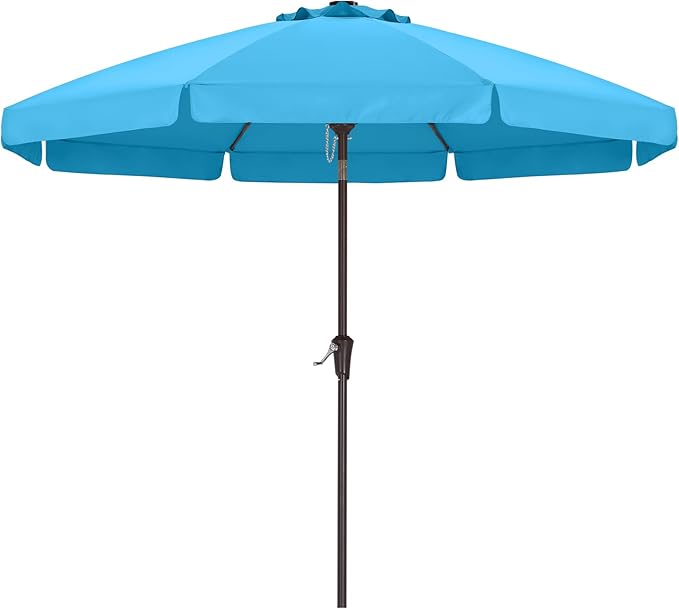 ABCCANOPY 9ft Scalloped Patio Umbrella, Outdoor Table Umbrella with Tilt and Crank, Fiberglass Ribs Deck Umbrella for Patio, Pool, Garden, Picnic (Aquamarine)