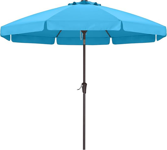 ABCCANOPY 9ft Scalloped Patio Umbrella, Outdoor Table Umbrella with Tilt and Crank, Fiberglass Ribs Deck Umbrella for Patio, Pool, Garden, Picnic (Aquamarine)