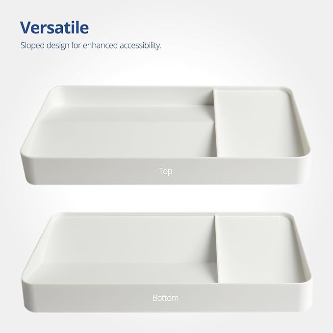 BLUE GINKGO Desk Organizer – Korean-Made Organizer for Notes, Pens, Pencils, and Accessories (Double-sided, White)