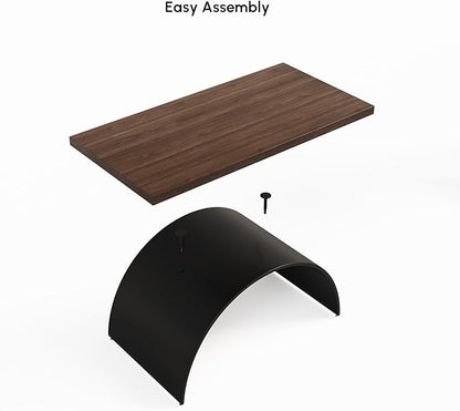 homary 63" Industrial Style Office Writing Desk, Walnut Desk Modern Computer Desk Home & Office Furniture Modern Computer Desk