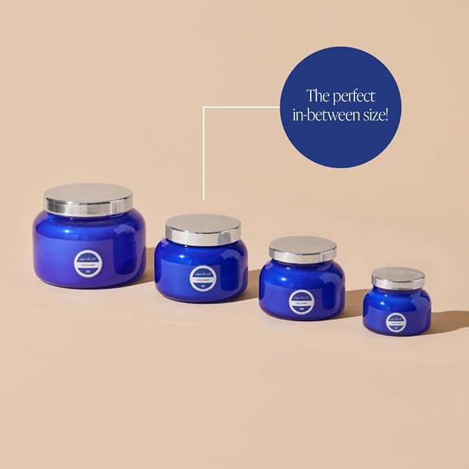 Capri Blue Volcano Scented Candles - Luxury Three Wick Candles for Home Scented with Tropical Fruit & Sugared Citrus - Soy Wax Blend - Large Blue Color (28 oz)