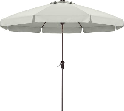 ABCCANOPY 10ft Scalloped Patio Umbrella, Outdoor Table Umbrella with Tilt and Crank, Fiberglass Ribs Deck Umbrella for Patio, Pool, Garden, Picnic (Light Beige)