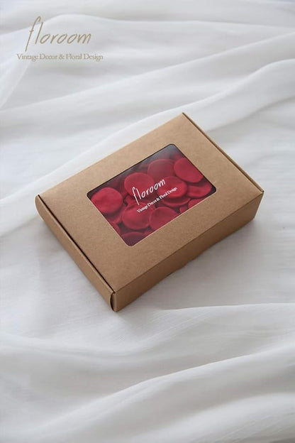 Floroom 500pcs Rose Petals Dark Red Faux Silk Flower Petals for Wedding Flower Girl Basket Aisle Scatter Dinner Table Centerpieces Party Confetti Bridal Shower Romantic Night Decoration