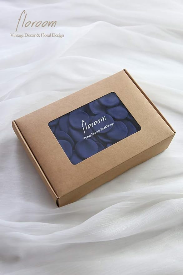Floroom 500pcs Rose Petals Navy Blue Faux Silk Flower Petals for Wedding Flower Girl Basket Aisle Scatter Dinner Table Centerpieces Party Confetti Bridal Shower Romantic Night Decoration