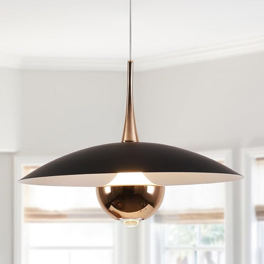 Modern Black Pendant Lighting Fixture Mini Metal Ceiling Light Adjustable Modern Hanging Lamp for Kitchen Bedroom Living Room