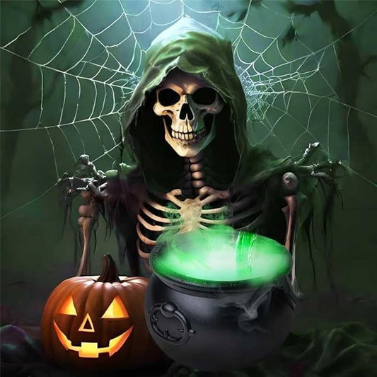 2025 Halloween Cauldron Vessel, 2Packs Candy Vessel with Handle, Punch Vessel for Parties,Candy Server for Zcaukya St Patricks Day Coin Pot, Halloween, Easter Egg Hunt, Carnival, Parade (2IN1)