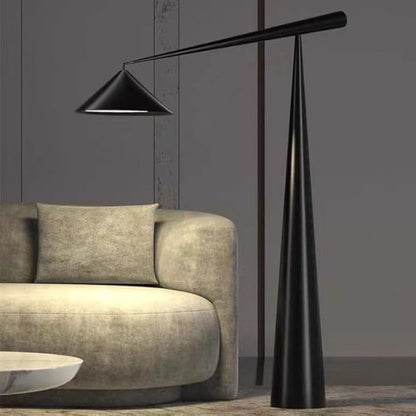 Symphony Tall Floor Lamp with Long Adjustable Arm | 167cm Modern Standing Lamp with 3000K Warm LED Light | Black Brushed Metal Finish for Living Room | Bedroom & Office | Elegant Design