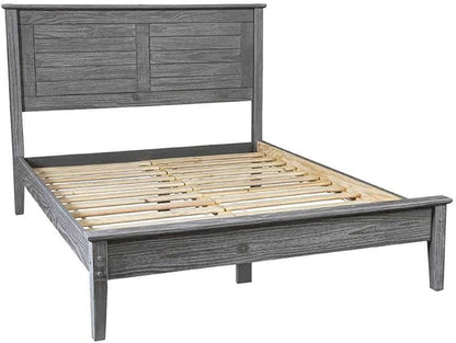 Grain Wood Furniture Greenport Solid Wood Platform Bed, Full Size, Brushed Grey