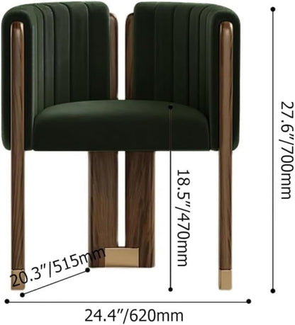 Velvet Fluted Accent Chair for Living Room with Wood Frame, High Resilience Foam, Elegant Modern Armchair (Green)
