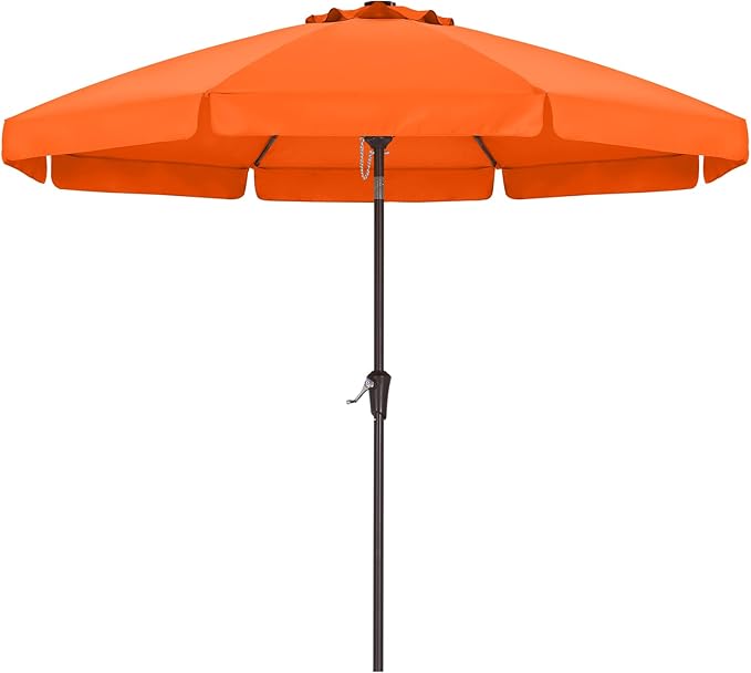 ABCCANOPY 9ft Scalloped Patio Umbrella, Outdoor Table Umbrella with Tilt and Crank, Fiberglass Ribs Deck Umbrella for Patio, Pool, Garden, Picnic (Orange)