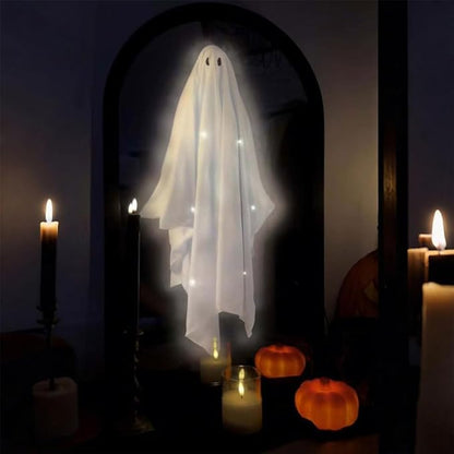 2025 Halloween Hologram Ghost Looking Glass Hologram, Spooky Scary Ghosts Haunted Looking Glass Halloween Decor Indoor, Bedroom Kitchen and Fireplace Decor
