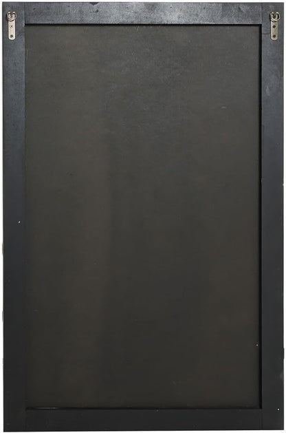 LuxenHome Rectangular Wall Mirror 43" x 27.5" Large Natural Wood Frame Wall Mounted Decorative Farmhouse Accent Mirror for Bathroom Bedroom Entryway Living Room